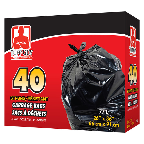 Garbage Bag, 40ct Tuff Guy 26"x36" [5600054]