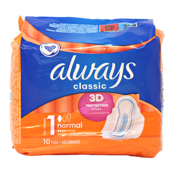 Always Classic Size 1 Normal Wings 10ct