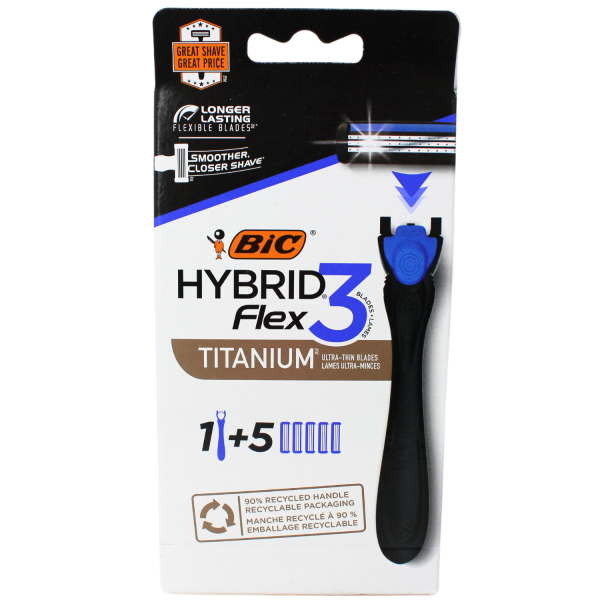 Bic Razor hybrid Flex3 1RZR+ 5carts titanium