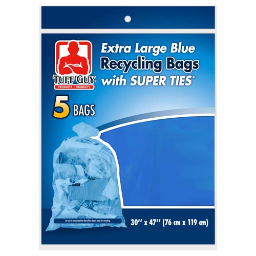 Tuff Guy Ex-L Blue Recycling Bags 5pk [5600199]