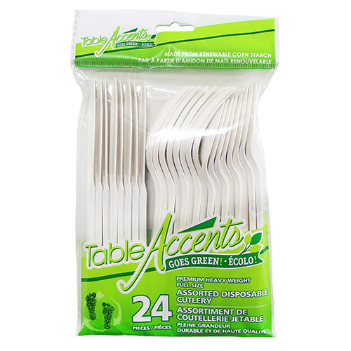 Table Accents Cutlery Plastic Combo 24PK