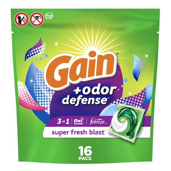 Gain Flings Detergent Pacs 16ct, Super Fresh