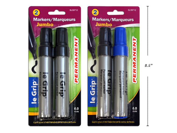 Marker Jumbo Permanent 2pc, Asst Colors(SL59712)