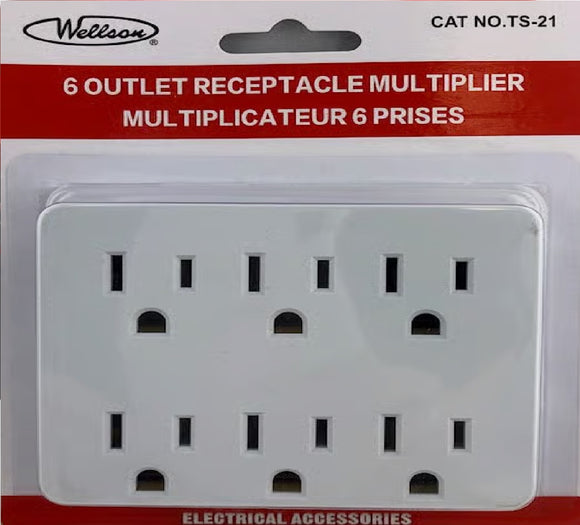Wall Adaptor, 6 Outlets [TS21]