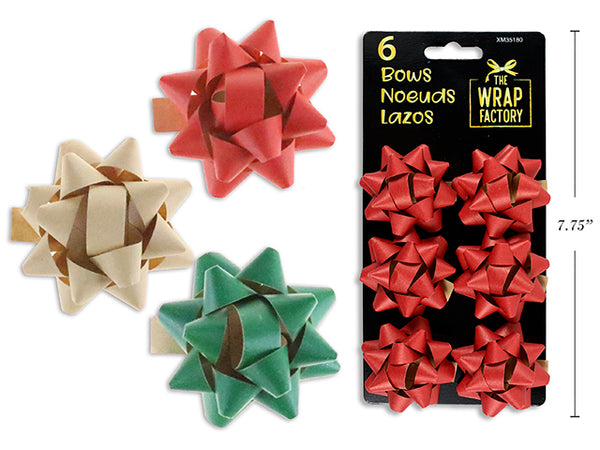 Xmas Bows, 2'  6pk [xm35180]