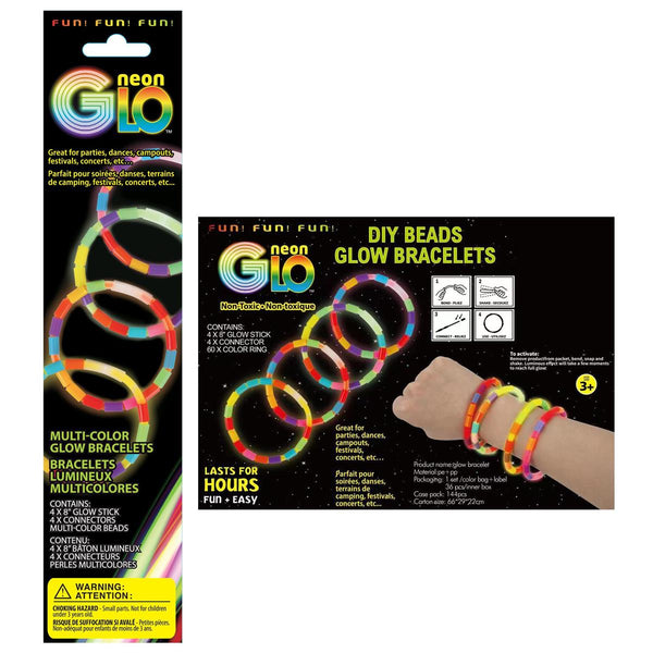 Neon Glo Glow Bracelets 4pc [07131]
