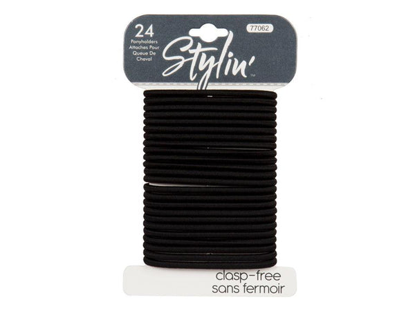 Elastic Ponyholder Black 24pcs [77062]