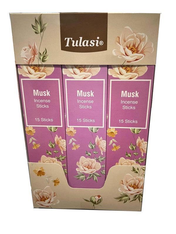 Tulasi Pastel Series Musk incense 15 sticks-12/bx