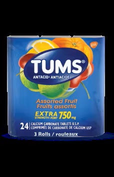 Tums Extra Strength 750mg Asst. Fruit 3/pk