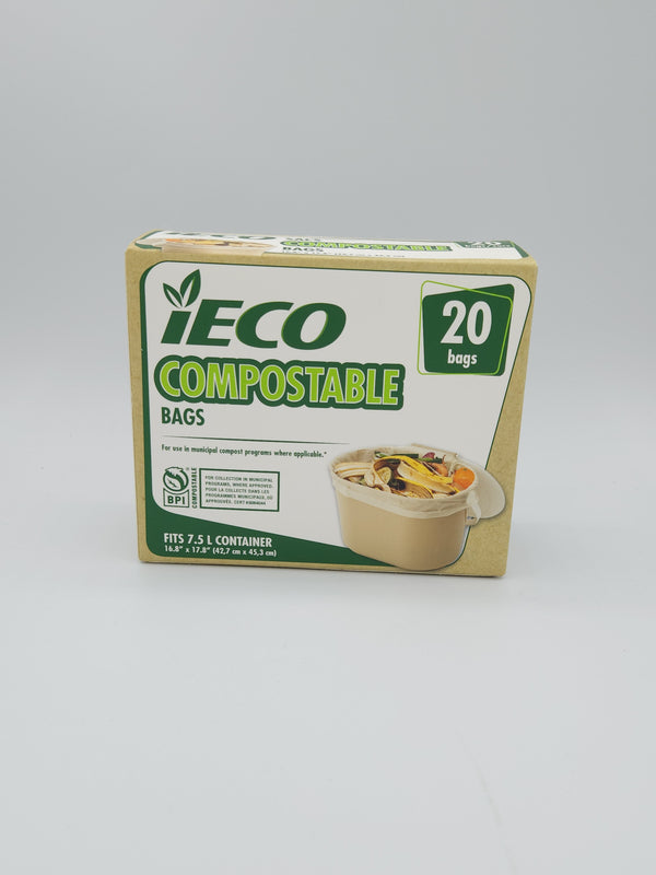 iECO Kitchen Compost Bags 20pk, 16.5"x16.5"
