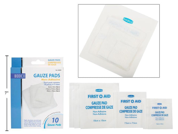 Bandage Gauze pad 3 sizes 10pc [82820]