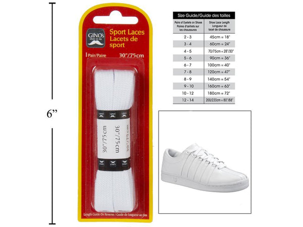 Gino's Sport Laces, White 30" [84012]