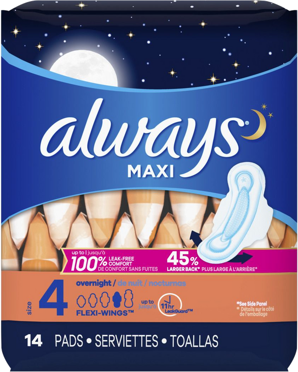 Always Maxi Size 4 Overnight 16ct
