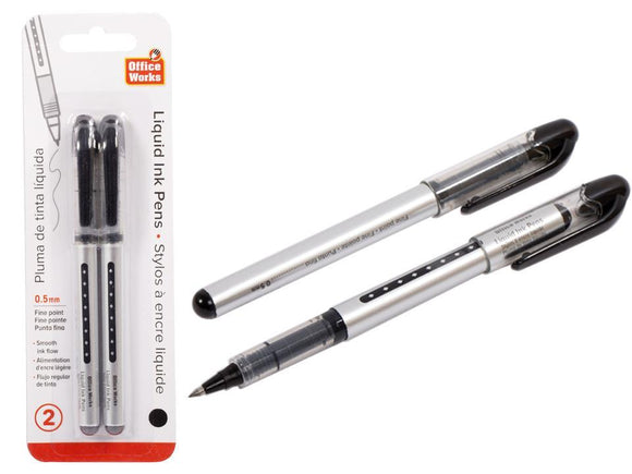 Liquid Ink Pens Black 2pc 0.5mm [30617]