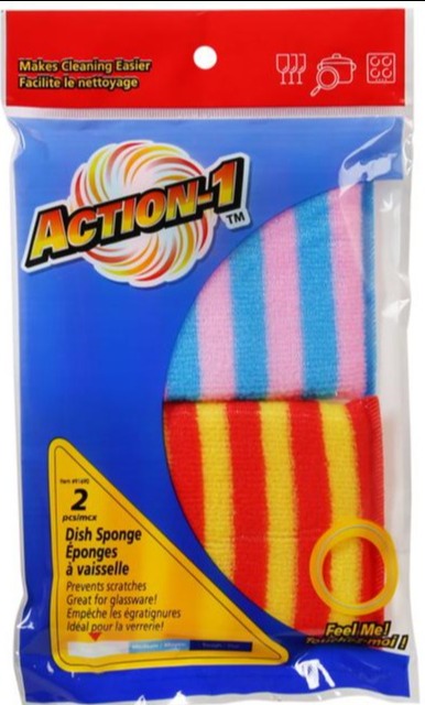 Sponge, Action-1 Dish Sponge 2/pc [91692]