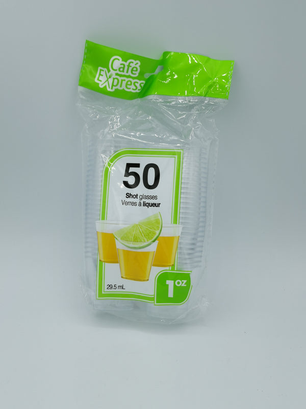 Plastic Shooter Cups, Cafe Express 1oz 50/pk