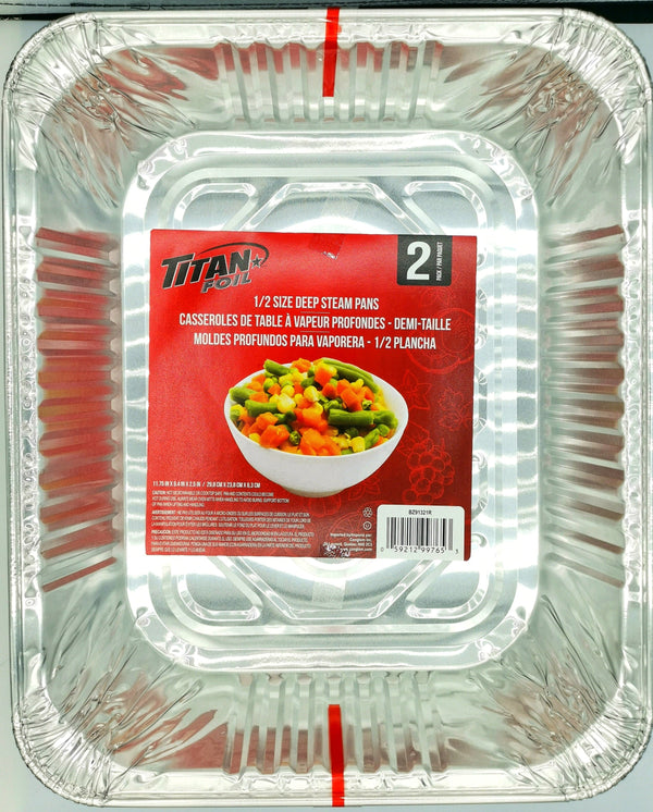 Foil, Titan Foil Half Size Steam Table pans Deep 2/pk