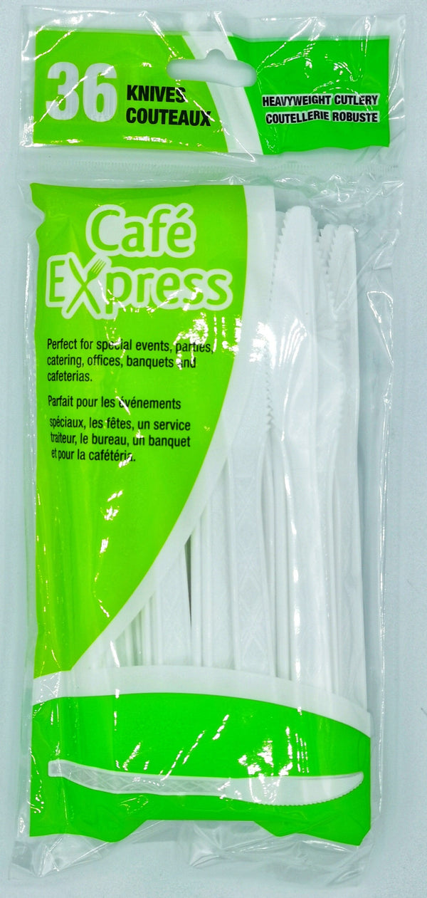 Plastic Cutlery, Cafe Express Knife 36/pk