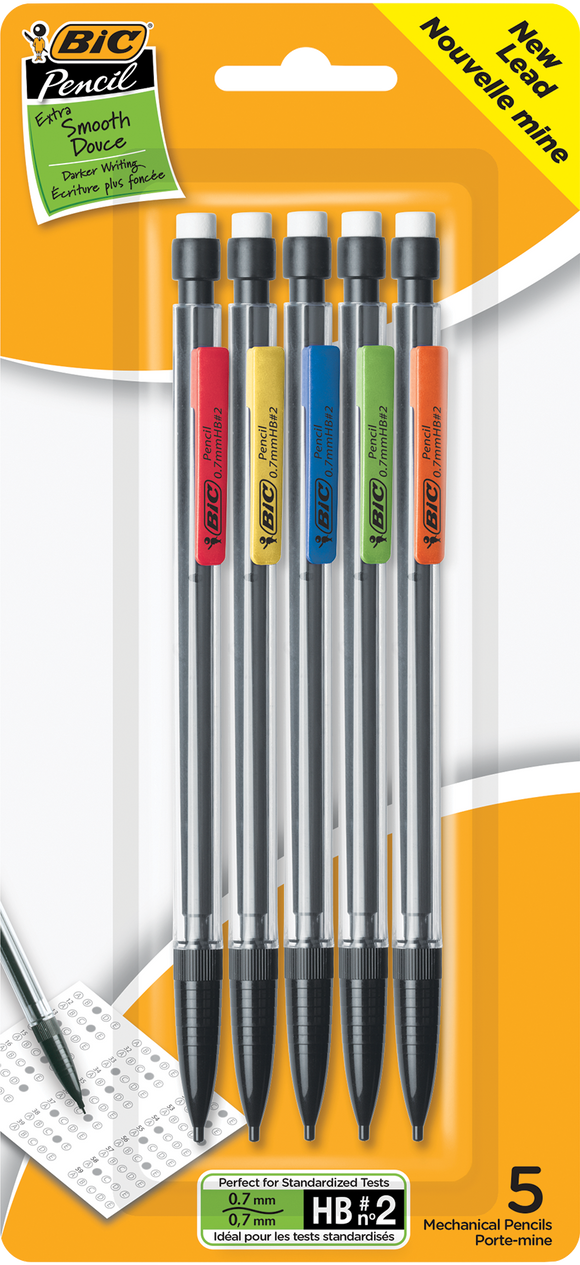 Bic Pencil Extra Smooth 0.7mm 5/pk