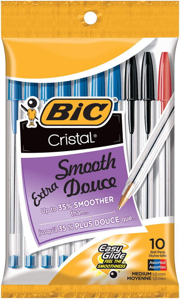 Bic Cristal Extra Smooth Ball Pens 10pk