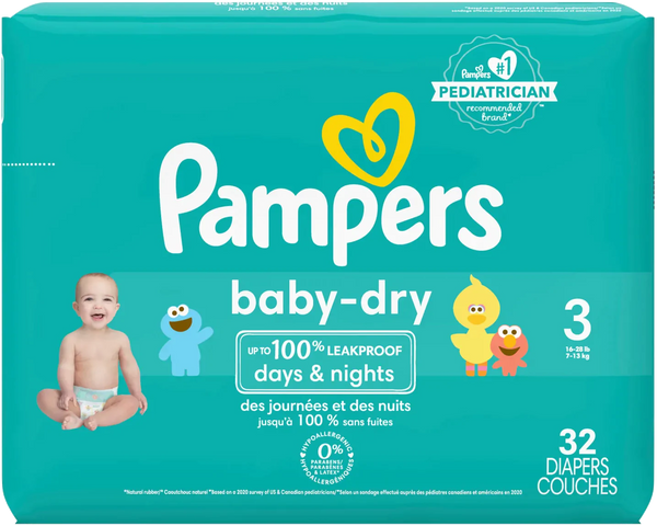 Pampers Baby Dry Diapers Size3, 7-13kg, 32ct