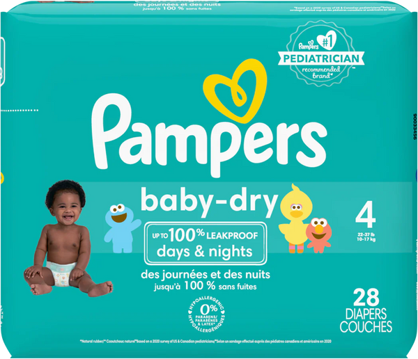 Pampers Baby Dry Diapers Size4, 10-17kg, 28ct