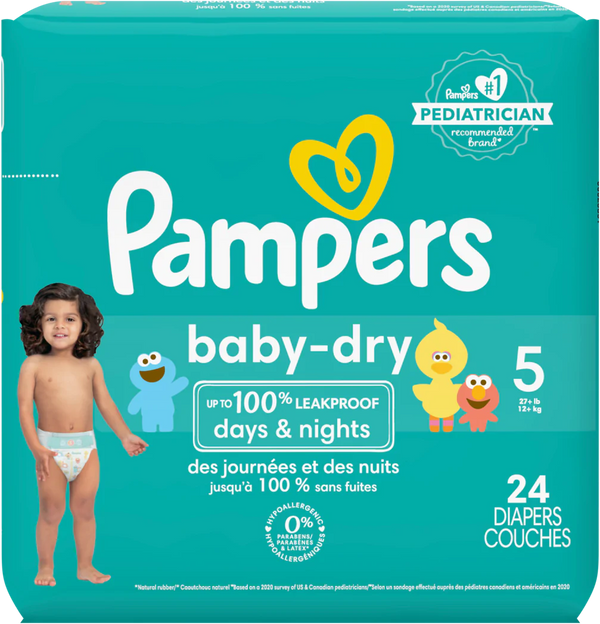 Pampers Baby Dry Diapers Size5, 12+kg, 24ct