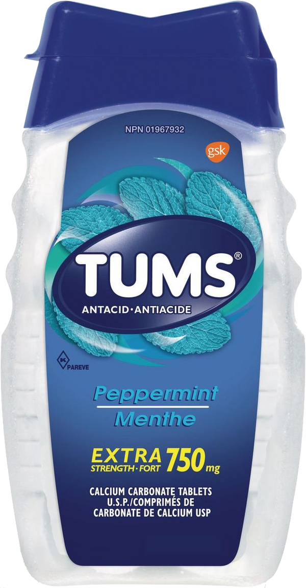 Tums, Peppermint Extra Strength 750mg 100 Count