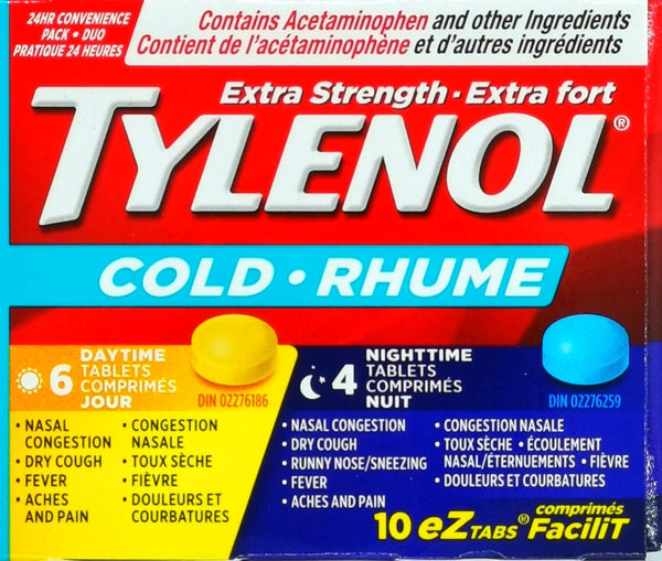 Tylenol Extra Strength COLD 6D+4N Tablets 10ct