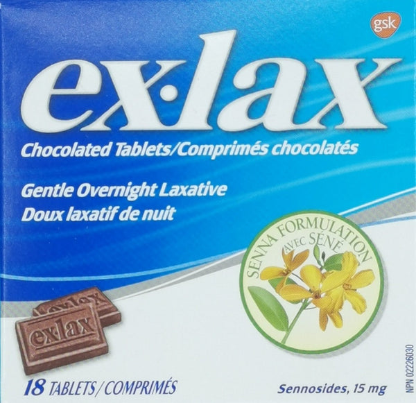 Ex-Lax Overnight Chocolate 15mg 18ct