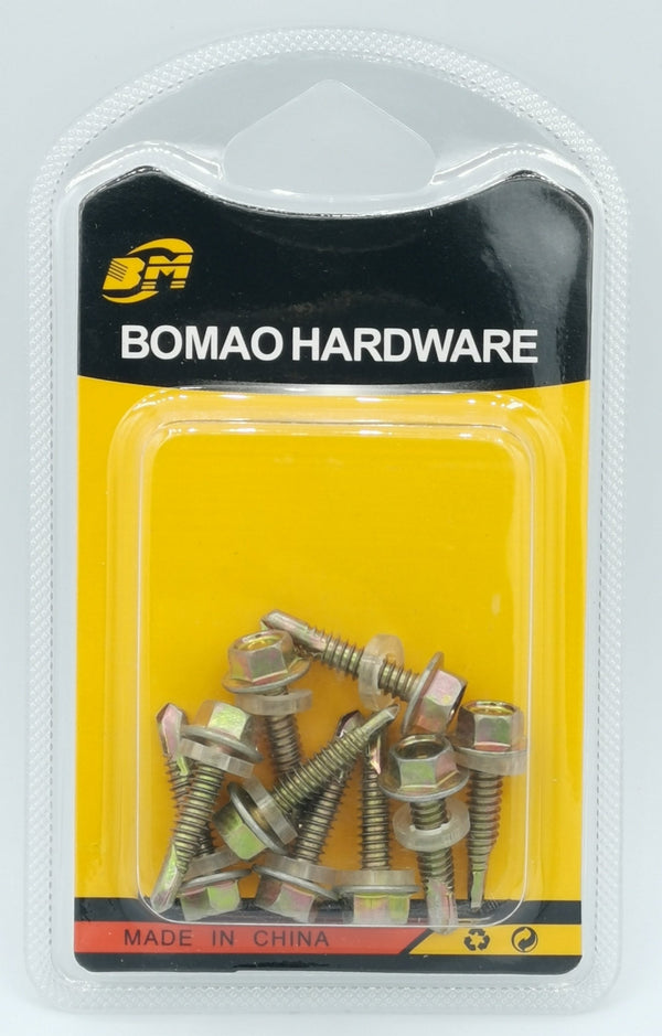 BOMAO 658481 #5.5x25mm Hex-Washer-Head Roofing Screw with Washer