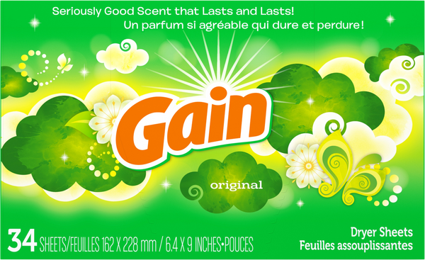 Fabric Softener "Gain" 34 sheets, Original