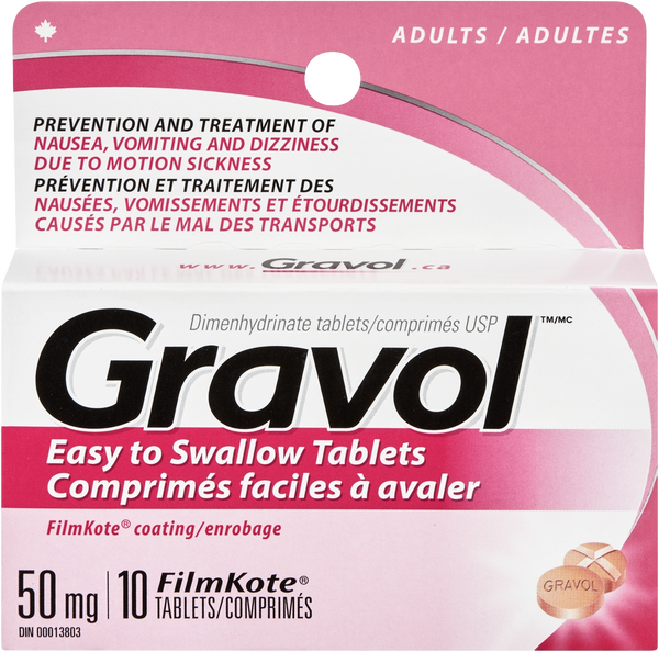 Gravol 50mg Tablets 10ct