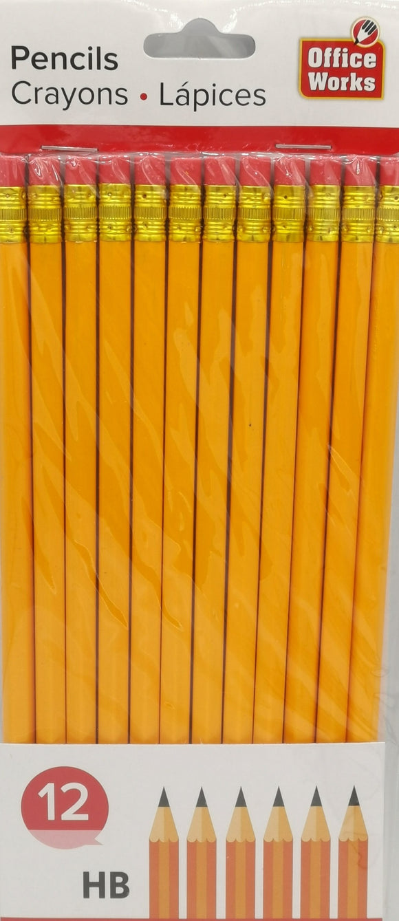 Pencil HB pencil w/eraser 10/pk [30145]