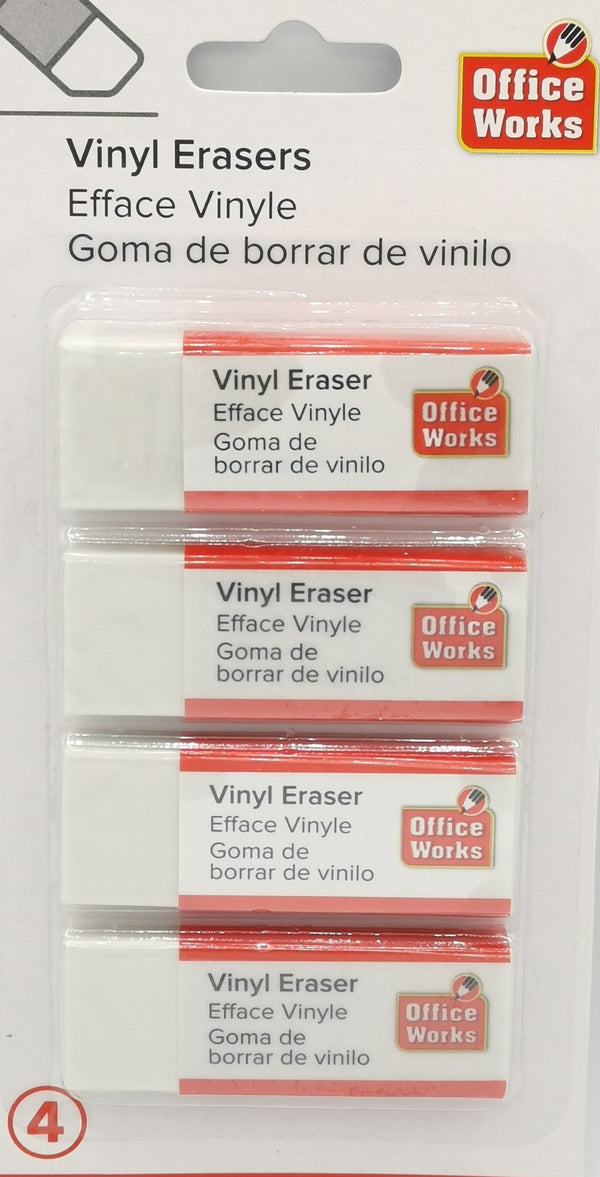 Eraser 4pcs white vinyl [30430]