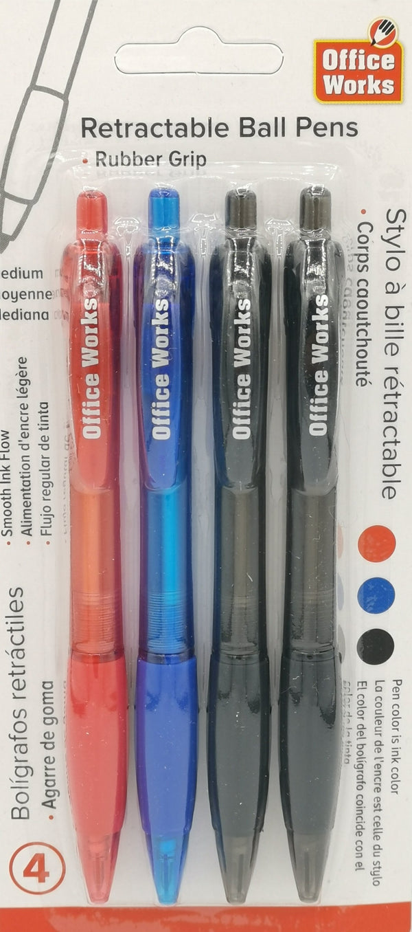 Pen 4pcs Retractable [30588]