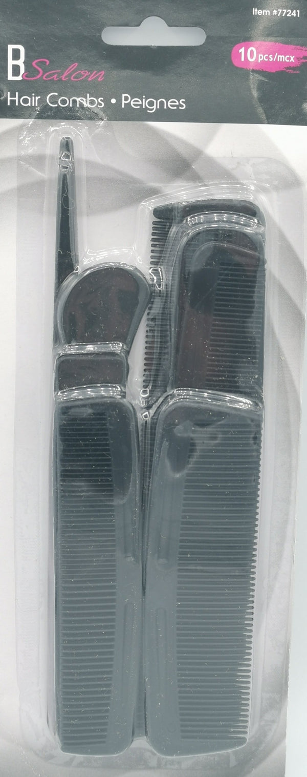 Hair Comb 10pcs Asst Bodico [77241]