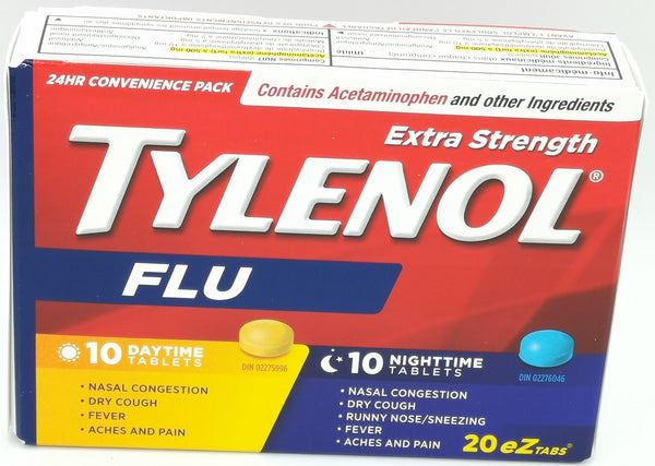 Tylenol Extra Strength Flu 24hr 10day+10Night tablets