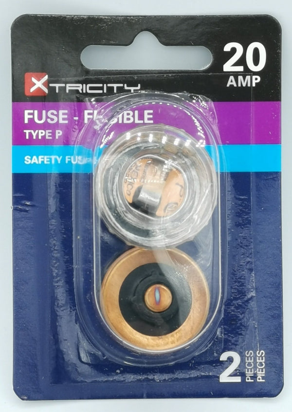 Fuse, Tricity Type "P" 20AMP, 2pc