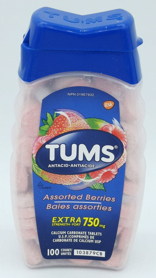 Tums, Assorted Berries Extra Strength 750mg 100 Count