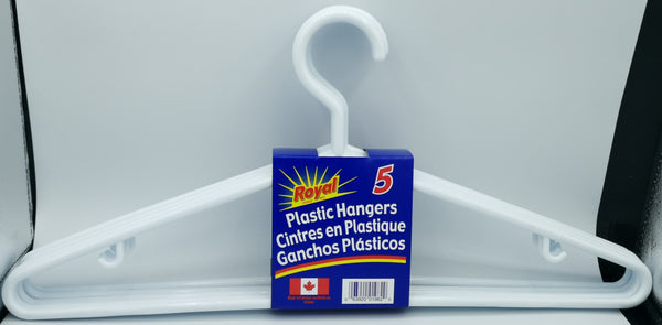 Plastic Hangers-white 5pk [RS1962W]