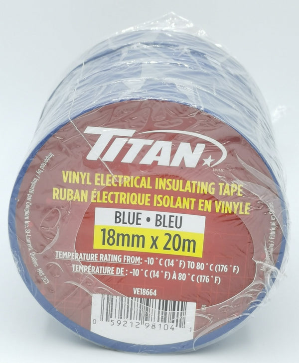 Electircal Tape, Titan p.v.c. Blue 18mmx20m
