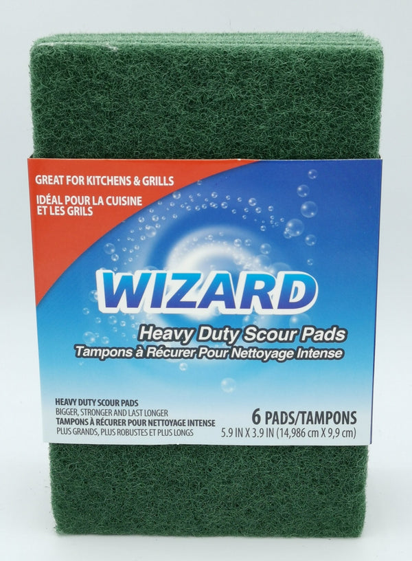 Wizard Scour Pads Heavy Duty 6pk