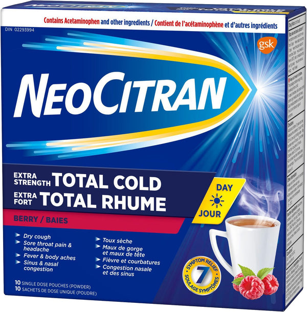 Neocitran Extra Strength Total Cold Berry 10ct
