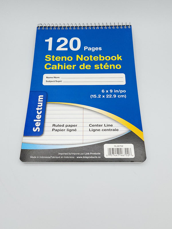 Coil Notebook Steno BK 6x9" 120P Center Line(SL46702)