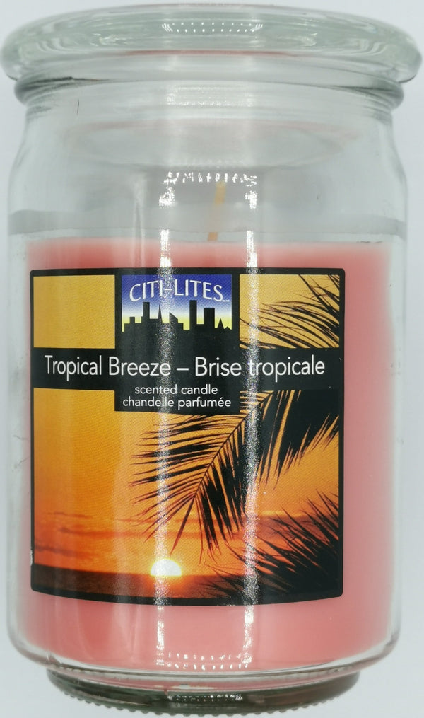 Candle, 15 oz scented Tropical Breeze