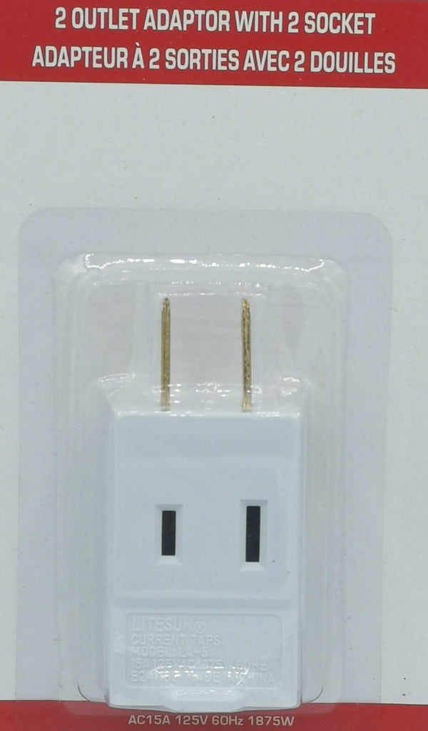 Wall Adaptor, 2 outlets adaptor w 2 Socket [TS11]