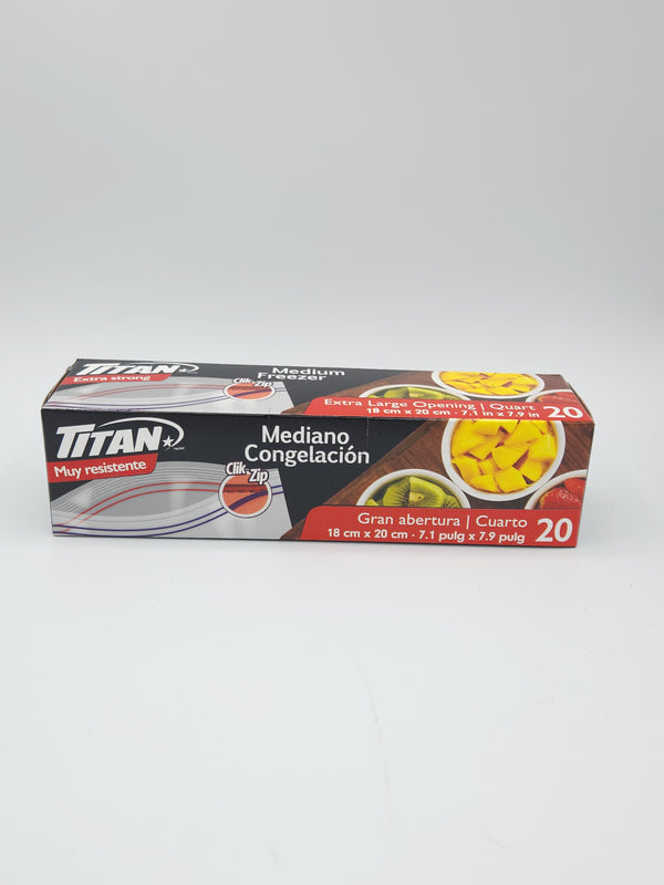 Titan Double Seal Medium Frezer Bag 20pk