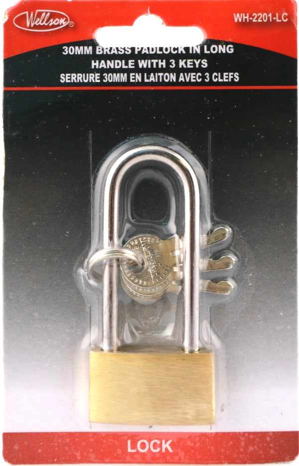 Locks, Brass Lock 30mm Long handle [WH2201LC]