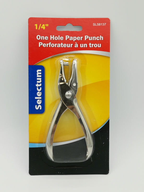 One Hole Paper Punch with Recetpacle 1/4"